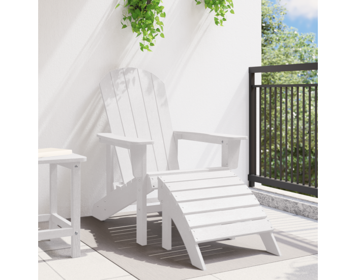 Sonata H Стол Adirondack с подложка за крака Бял HDPE