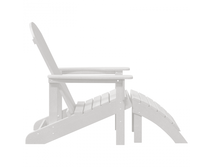Sonata H Стол Adirondack с подложка за крака Бял HDPE