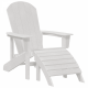 Sonata H Стол Adirondack с подложка за крака Бял HDPE