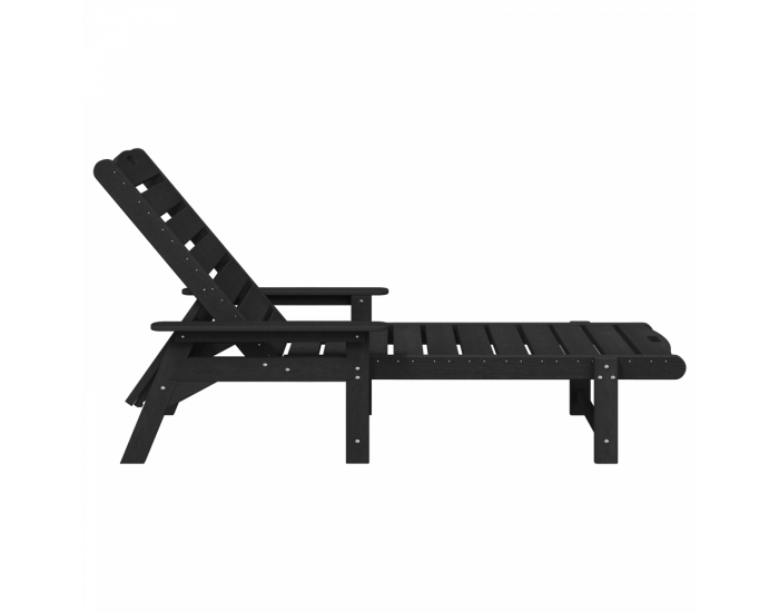 Sonata H Слънчев шезлонг Черен 53x162x98.5 см HDPE