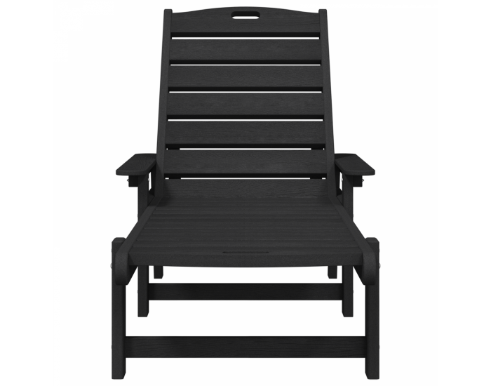Sonata H Слънчев шезлонг Черен 53x162x98.5 см HDPE