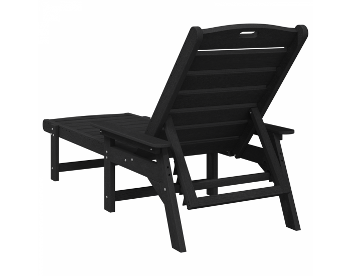 Sonata H Слънчев шезлонг Черен 53x162x98.5 см HDPE