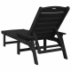 Sonata H Слънчев шезлонг Черен 53x162x98.5 см HDPE
