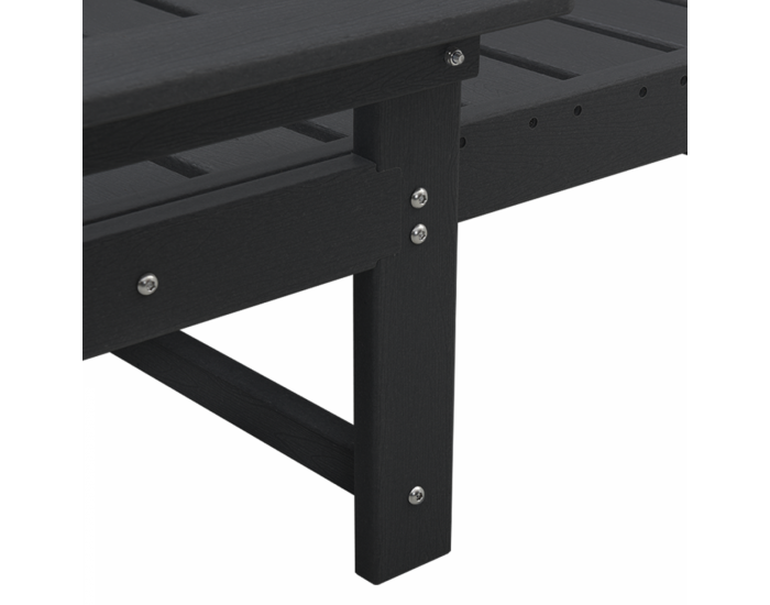 Sonata H Слънчев шезлонг Черен 53x162x98.5 см HDPE