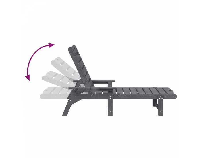Sonata H Шезлонг за слънце Светлосив 53x162x98.5 см HDPE