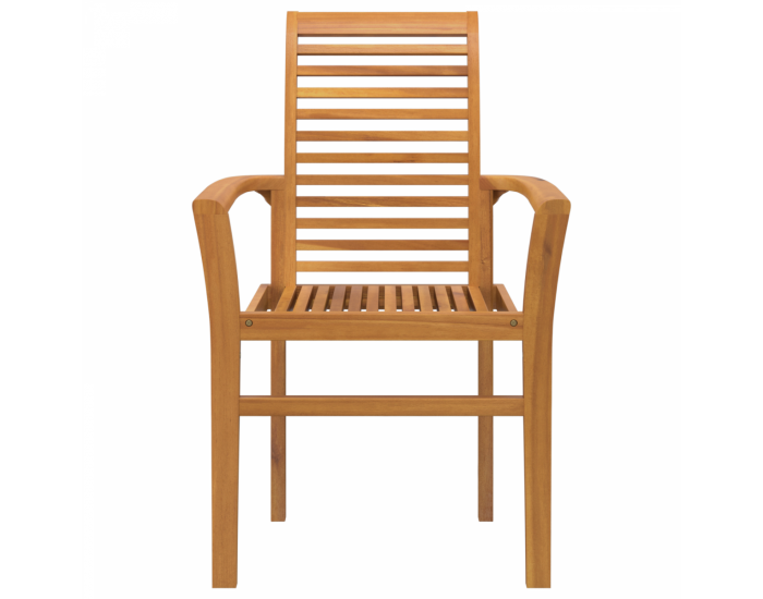 Sonata H Стекващ Градински Стол 2 бр Масивно Дърво Тик