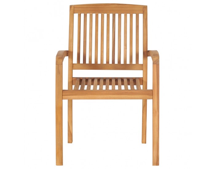 Sonata H Стифиращи градински столове с възглавници 6 бр тик масив