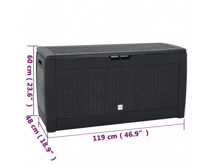 Sonata H Градински сандък за съхранение антрацит 119x48x60 см PP