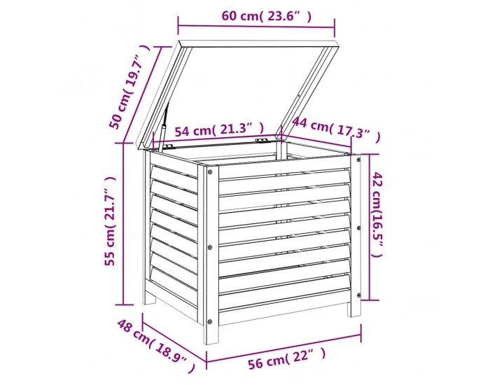 Sonata H Градинска кутия за съхранение 60x50x55 см евкалипт масив