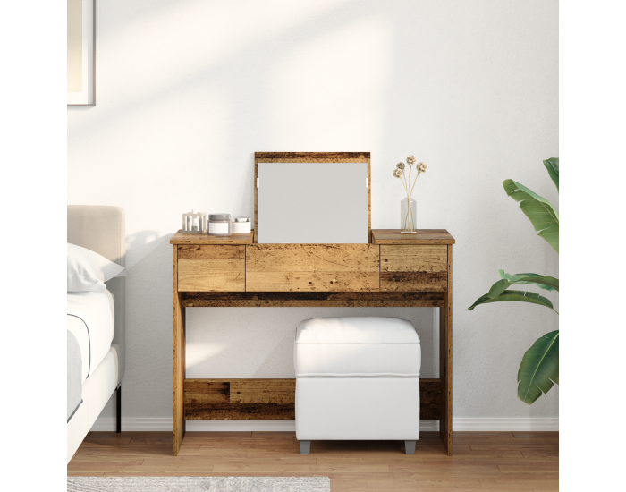 Sonata H Тоалетна маса с огледало Стара дървесина 100x45x76 см