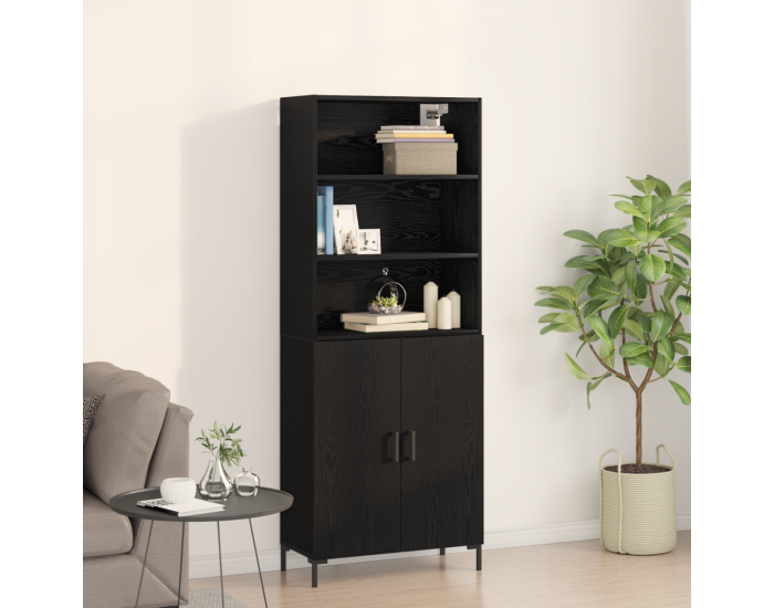 Sonata H Висок шкаф Черен дъб 69.5x34x180 см Инжинерна дървесина
