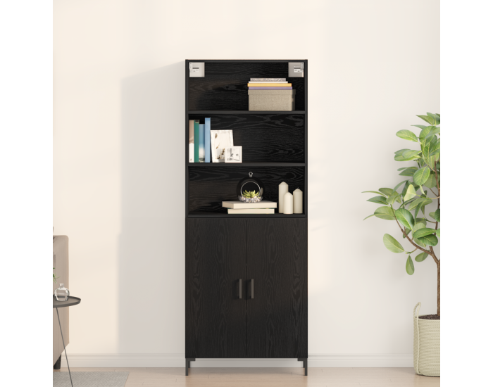 Sonata H Висок шкаф Черен дъб 69.5x34x180 см Инжинерна дървесина