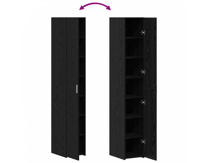 Sonata H Висок Бюфет Черен Дъб 30x42.5x185 см Инженерни плочи