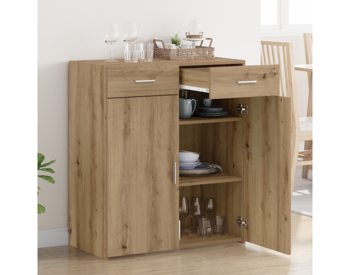 Sonata H Шкаф за съхранение Дъбово изкуство 80x42.5x93.5 см Инженерна дървесина