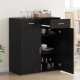 Sonata H съхранителен шкаф Черно дъбово 80x42.5x93.5 см Инженерна дървесина