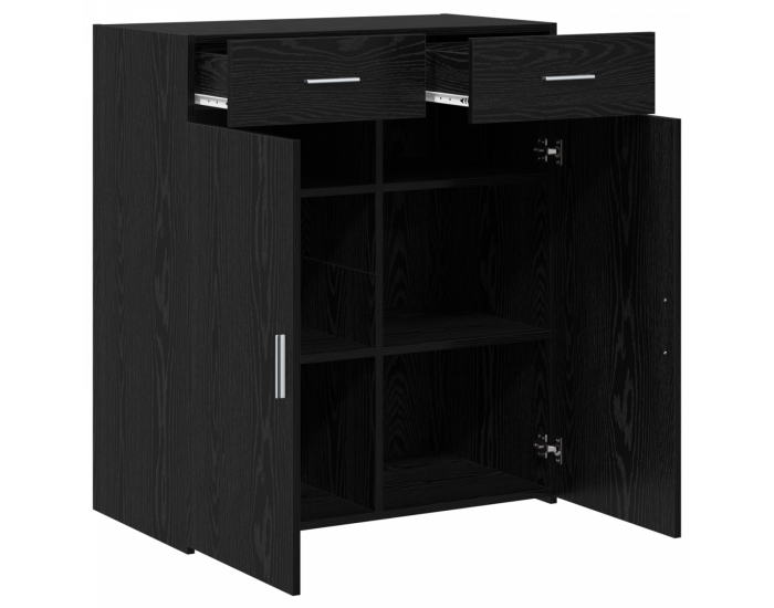 Sonata H съхранителен шкаф Черно дъбово 80x42.5x93.5 см Инженерна дървесина