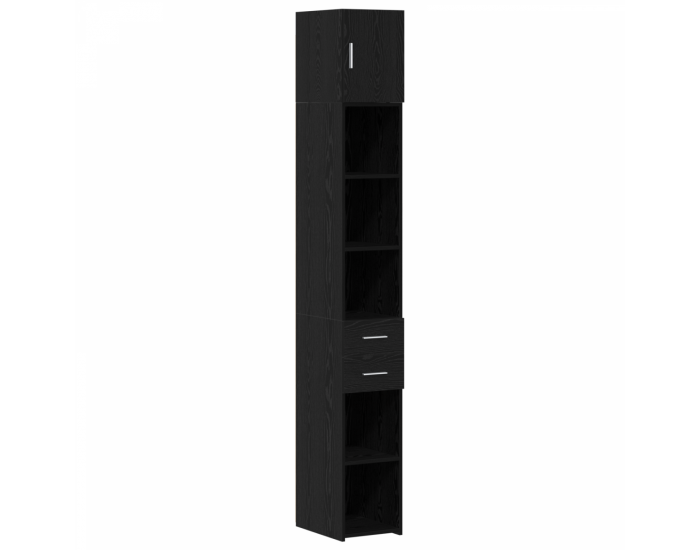Sonata H Slim Storage Cabinet Черен дъб 30x42.5x225 см Обработена дървесина