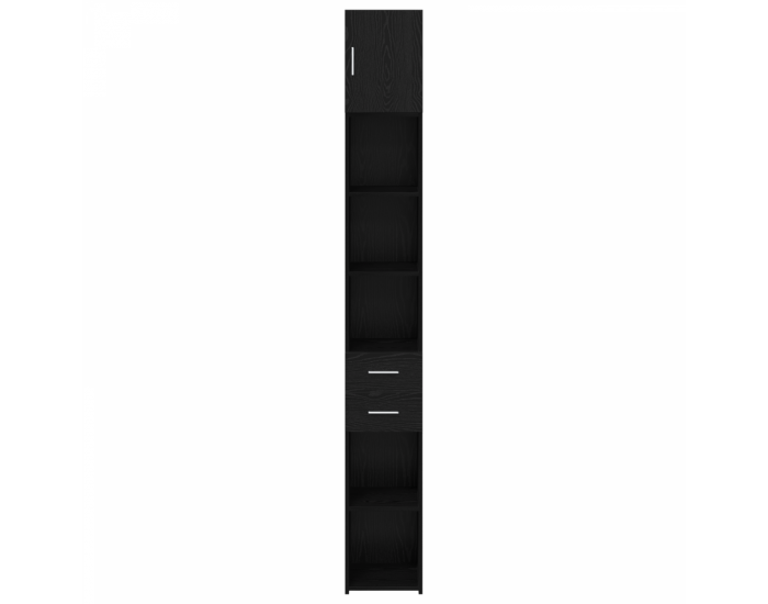 Sonata H Slim Storage Cabinet Черен дъб 30x42.5x225 см Обработена дървесина