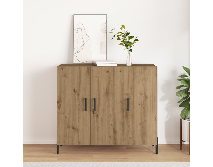 Страничен шкаф Sonata H от дъб, 90x34x80 см, от инженерна дървесина