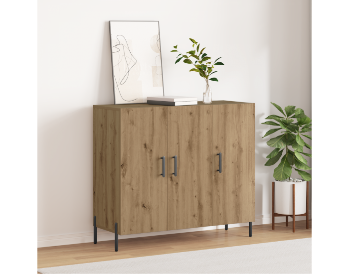 Страничен шкаф Sonata H от дъб, 90x34x80 см, от инженерна дървесина