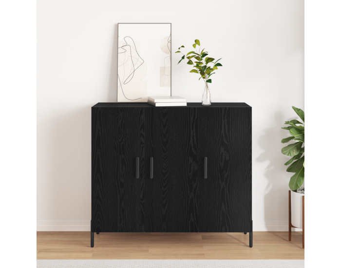 Sonata H Черно дъбово шкафче 90x34x80 см, направено от инженерна дървесина