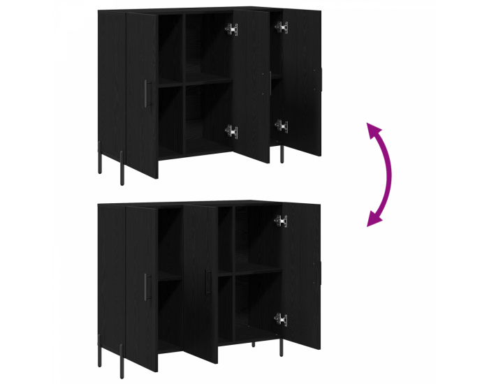 Sonata H Черно дъбово шкафче 90x34x80 см, направено от инженерна дървесина