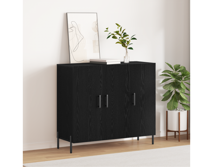 Sonata H Черно дъбово шкафче 90x34x80 см, направено от инженерна дървесина