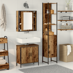 Sonata H Комплект мебели за баня от 3 части в стара дървесина - Dulapuri de baie