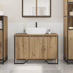 Sonata H Шкаф за мивка Масивен дъб 91x35x60 см Инженерна дървесина - Dulapuri de baie