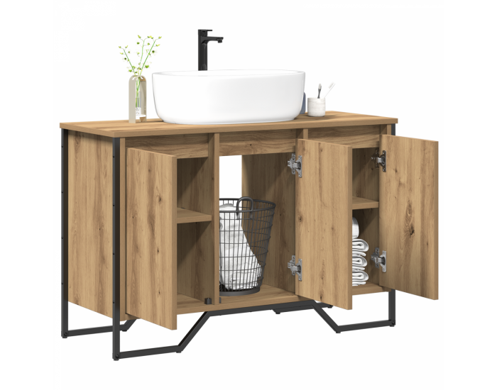 Sonata H Шкаф за мивка Масивен дъб 91x35x60 см Инженерна дървесина