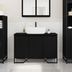Sonata H Кабинет за мивка Черен дъб 91x35x60 см Инженерна дървесина - Baie