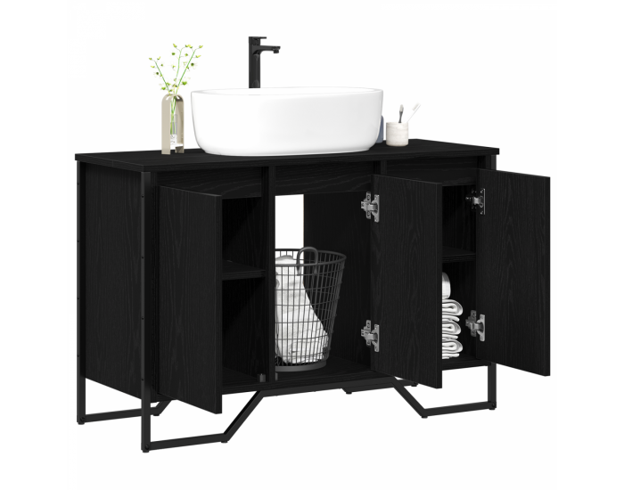 Sonata H Кабинет за мивка Черен дъб 91x35x60 см Инженерна дървесина