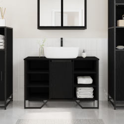 Sonata H Кабинет за мивки Черен дъб 91x35x60 см Инженерна дървесина - Baie