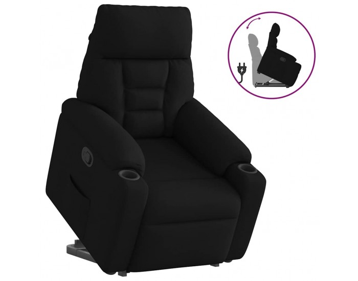 Sonata Fotoliu rabatabil cu ridicare pe verticală, negru, textil