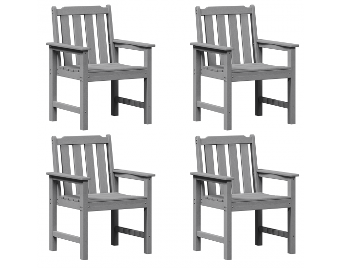 Градински столове Sonata H 4 бр Светлосиво 65.5x55.5x88 см HDPE