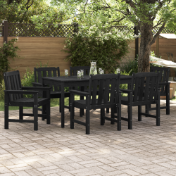 Градински столове Sonata H 6 бр Черен 65,5x55,5x88 см HDPE - Scaune de grădină