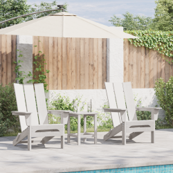 Сгъваеми столове Adirondack 2 бр Бял 74.5x80.5x90 см HDPE - Sonata H