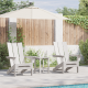 Сгъваеми столове Adirondack 2 бр Бял 74.5x80.5x90 см HDPE