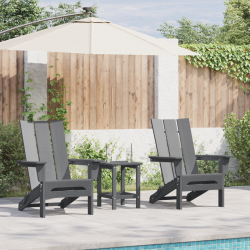 Сгъваеми столове Adirondack от Sonata H 2 броя светлосив 74.5x80.5x90 см HDPE - Sonata H