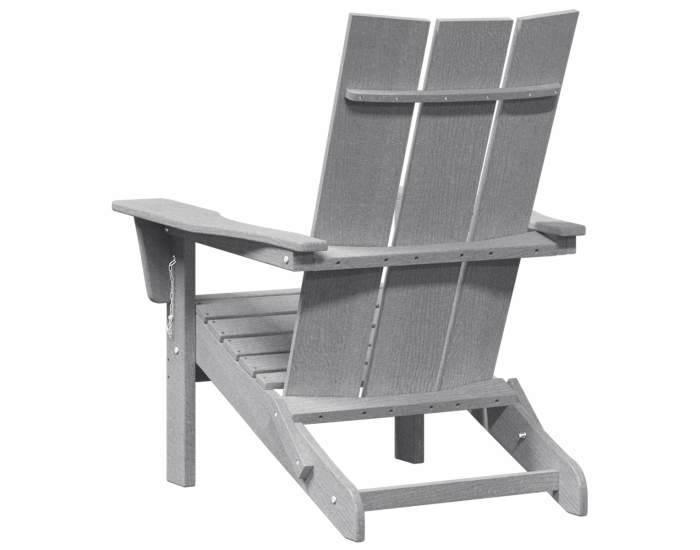 Сгъваеми столове Adirondack от Sonata H 2 броя светлосив 74.5x80.5x90 см HDPE