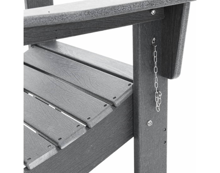 Сгъваеми столове Adirondack от Sonata H 2 броя светлосив 74.5x80.5x90 см HDPE