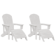 Sonata H Adirondack столове с подлакътници 2 бр. Бял HDPE