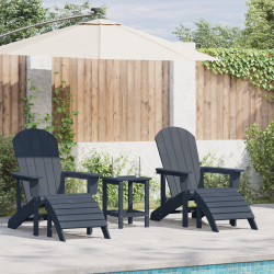 Sonata H Adirondack столове с подложки 2 бр Нейви син HDPE - Scaune de grădină