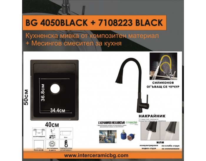 СЕТОВЕ ЗА КУХНЯ 2 в 1 / 3 в 1 BG 4050ЧЕРНО + 7108223ЧЕРНО