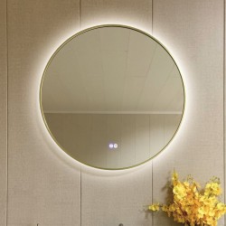 LED ОГЛЕДАЛО 1855/80 ЧЕТКА СВЕТЛО ЗЛАТНО - Baie