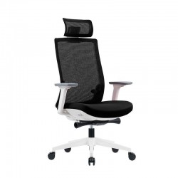 Ергономичен стол RFG Meteor White HB, дамаска и меш, до 130 kg, черна седалка, черна облегалка - Scaune de birou