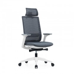 Ергономичен стол RFG Meteor X White HB, дамаска и меш, до 130 kg, сива седалка, сива облегалка - Scaune de birou