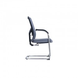 Посетителски стол RFG Snow Black M, дамаска и меш, до 120 kg, светлосива седалка, светлосива облегалка, 2 броя в комплект - Scaune de birou