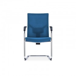 Посетителски стол RFG Snow Black M, дамаска и меш, до 120 kg, тъмносиня седалка, тъмносиня облегалка, 2 броя в комплект - Scaune de birou