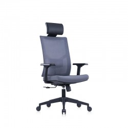 Ергономичен стол RFG Snow Black HB, дамаска и меш, Multi-function механизъм, до 120 kg, светлосива седалка, светлосива облегалка - Scaune de birou